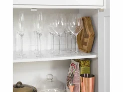 Sobuy Aparador Cocina Cómoda Armario de almacenamiento Buffet de cocina L90 x D40 x H148cm FSB26-W ES