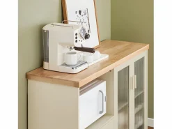 Aparador Cocina para microonda Buffet para Comedor Entrada Salón con 2 puertas 2 cajones y 1 compartimento abierto 120 x 40 x 90 cm FSB81-MI ES Aparador De Cocina