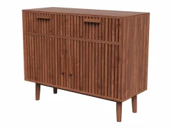 Hot Aparador con 2 cajones y 2 puertas, mueble de cocina, madera, 100 x 35 x 80 cm Color natural oscuro