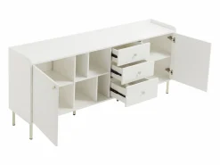 Clearance Aparador con 2 puertas, 3 cajones y 4 huecos - y dorado - LUNAOR Aparador