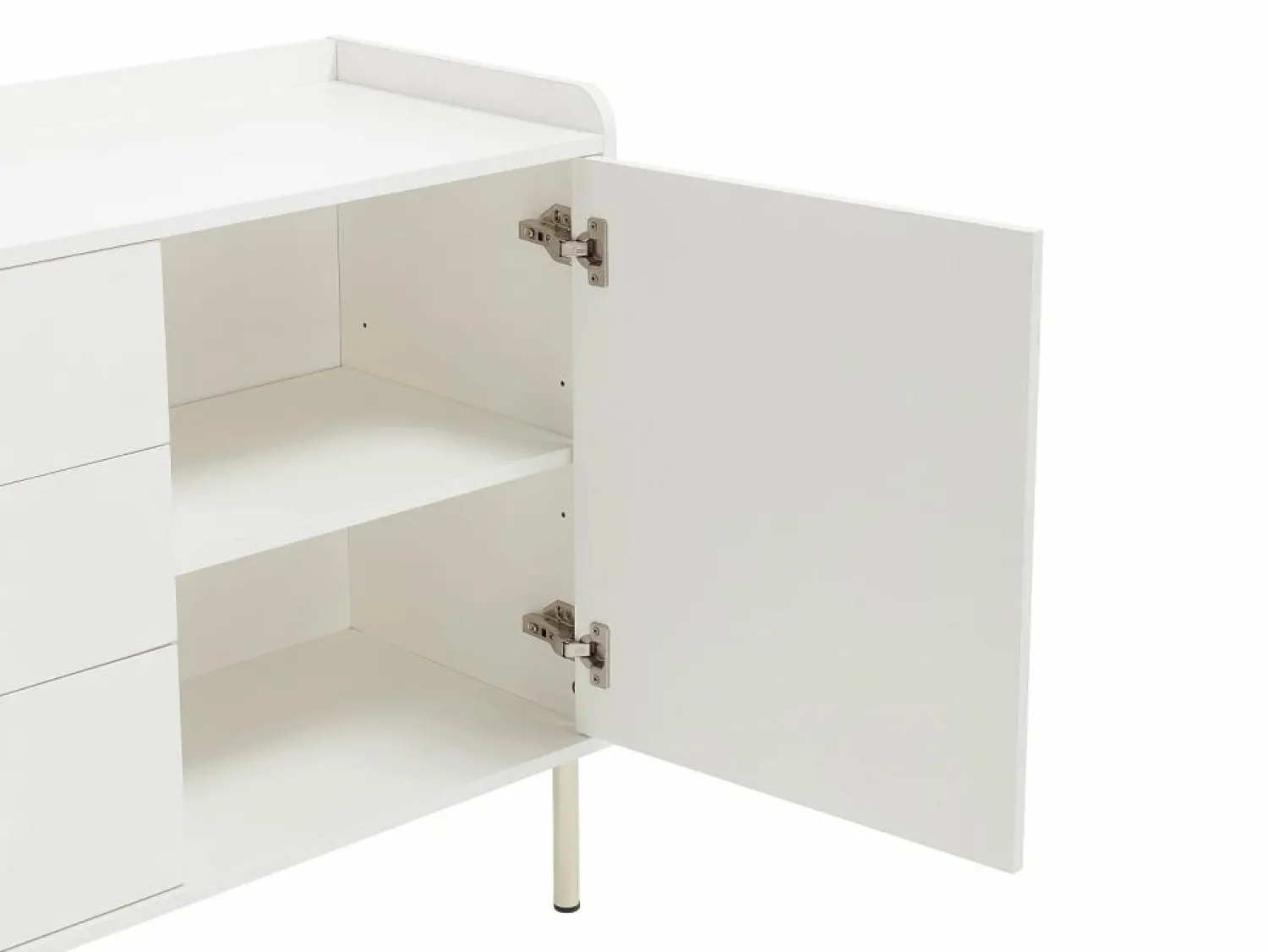 Clearance Aparador con 2 puertas, 3 cajones y 4 huecos - y dorado - LUNAOR Aparador