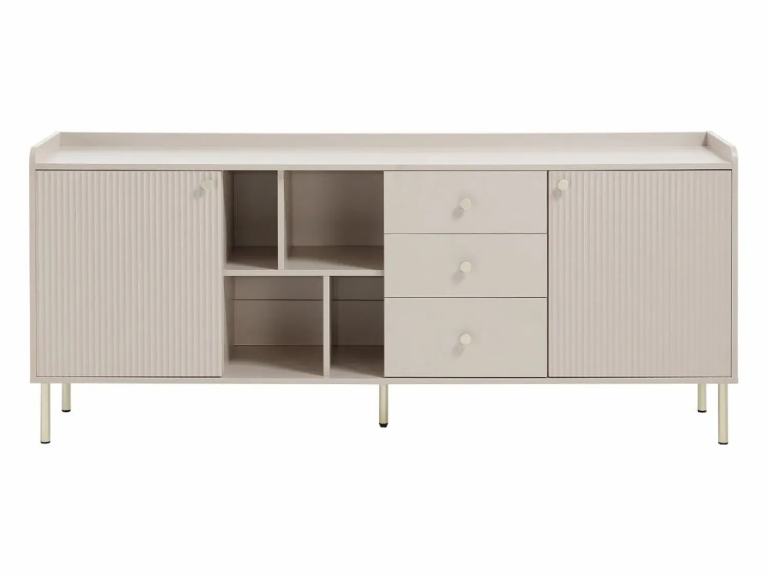 Clearance Aparador con 2 puertas, 3 cajones y 4 huecos - y dorado - LUNAOR Aparador