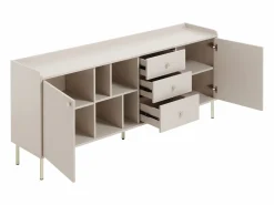 Clearance Aparador con 2 puertas, 3 cajones y 4 huecos - y dorado - LUNAOR Aparador