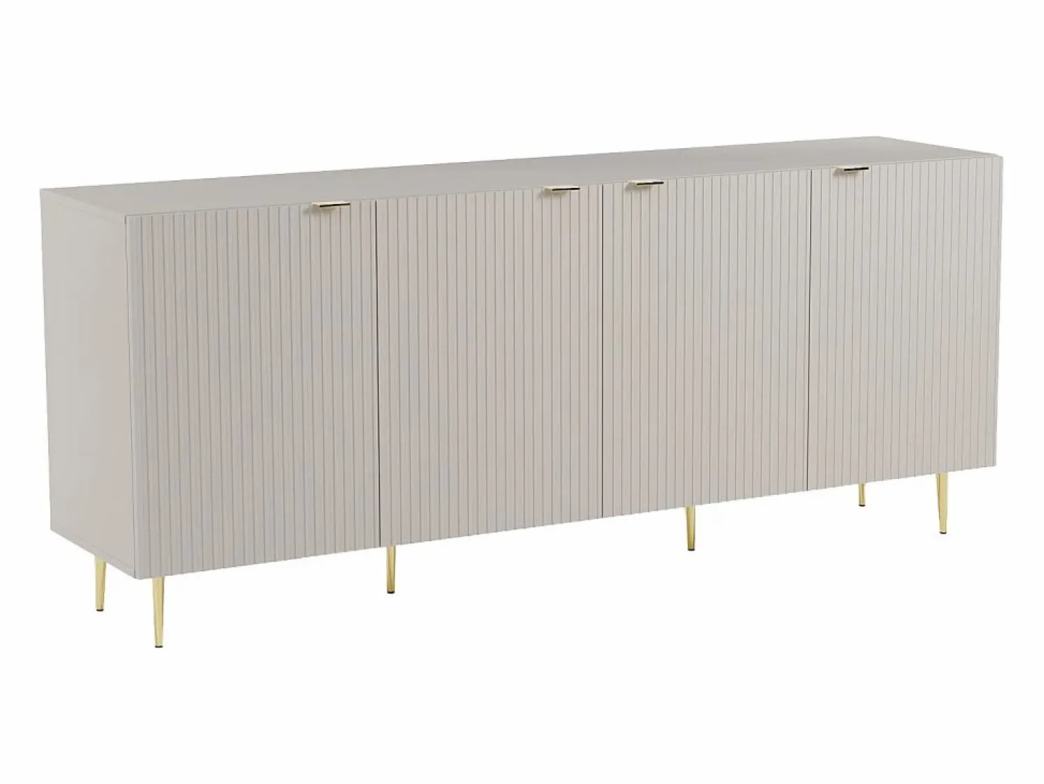Outlet Vente-unique Aparador con 4 puertas de MDF y acero - y dorado - YESINIA Beige