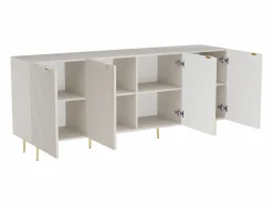 Outlet Vente-unique Aparador con 4 puertas de MDF y acero - y dorado - YESINIA Beige