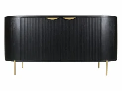 Maison Céphy Aparador con 2 puertas de madera de mango y metal dorado - - NEVILI Negro