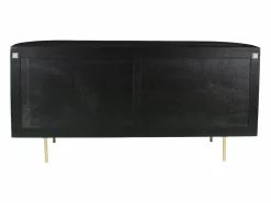 Maison Céphy Aparador con 2 puertas de madera de mango y metal dorado - - NEVILI Negro