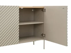 Clearance Vente-unique Aparador con 4 puertas de MDF - Beige y natural claro - TASIBA Beige / Color natural claro
