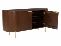 Clearance Aparador con 2 puertas de madera de mango y metal - Natural y dorado - NEVILI Aparador