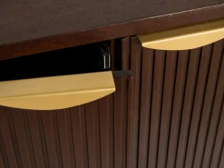 Clearance Aparador con 2 puertas de madera de mango y metal - Natural y dorado - NEVILI Aparador