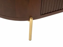 Clearance Aparador con 2 puertas de madera de mango y metal - Natural y dorado - NEVILI Aparador