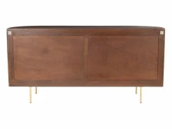 Clearance Aparador con 2 puertas de madera de mango y metal - Natural y dorado - NEVILI Aparador