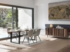 Aparador con 3 puertas multicolor de madera maciza de acacia