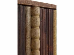 Aparador con 3 puertas multicolor de madera maciza de acacia