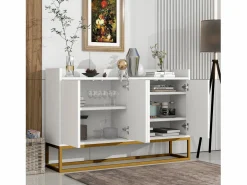 Hot Aparador con 4 puertas sin tirador - estilo contemporáneo - madera + metal - Aparador