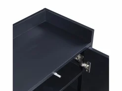 Sale ModernLuxe Aparador con 4 puertas sin tirador - estilo contemporáneo - madera + metal - Negro