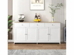 Aparador con 4 puertas y 3 cajones - mueble de almacenaje - mueble de madera - (160x37x75 cm)
