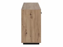 Hot Aparador con 3 puertas y 3 cajones de MDF - Natural y negro - NALAMANE Aparador