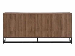Vente-unique Aparador con 3 puertas y 3 cajones de MDF - Natural y negro - CARATANA