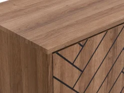 Vente-unique Aparador con 3 puertas y 3 cajones de MDF - Natural y negro - CARATANA
