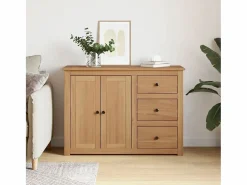 Outlet Aparador con cajones Panama madera maciza pino 112x40x80 cm Aparador