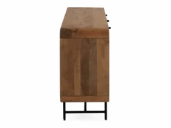 Aparador con contornos curvos de madera maciza de mango con 4 puertas