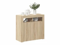 vidaxl Aparador con luces LED roble Sonoma 80x35x75 cm