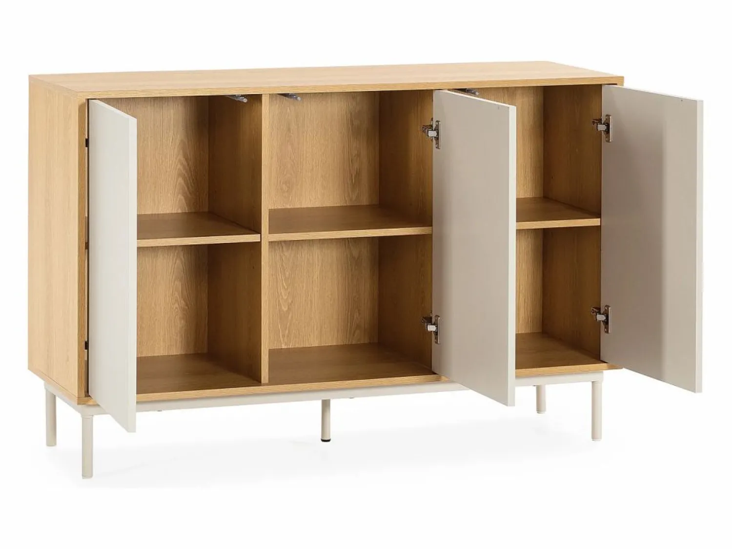 Online VS Venta-stock Aparador Cuzco 3 puertas color Roble/ Gris