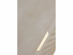 Clearance Aparador de 3 puertas chapado en madera de roble y color Beige