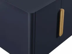 New Aparador de 4 puertas en MDF y madera de caucho - Azul y Natural Claro - DUNELON Aparador