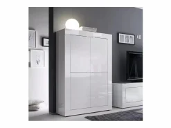 Best Aparador de 4 puertas ISORA – lacado brillante – Diseño moderno y funcional Vitrina Para Vajilla