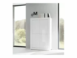 Best Aparador de 4 puertas ISORA – lacado brillante – Diseño moderno y funcional Vitrina Para Vajilla