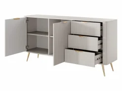 Hot Aparador de 2 puertas y 3 cajones en MDF - y dorado - ELONARIA de Pascal Morabito Aparador