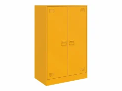 vidaxl Aparador de acero mostaza 67x39x107 cm