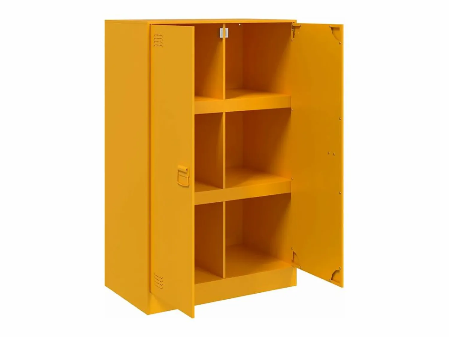 vidaxl Aparador de acero mostaza 67x39x107 cm
