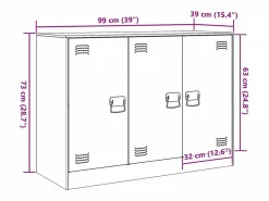vidaxl Aparador de acero antracita 99x39x73 cm Gris antracita