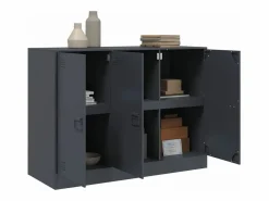 vidaxl Aparador de acero antracita 99x39x73 cm Gris antracita