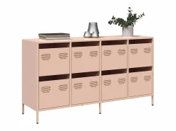 New vidaxl Aparador de acero laminado en frío 135x39x73,5 cm Rosa