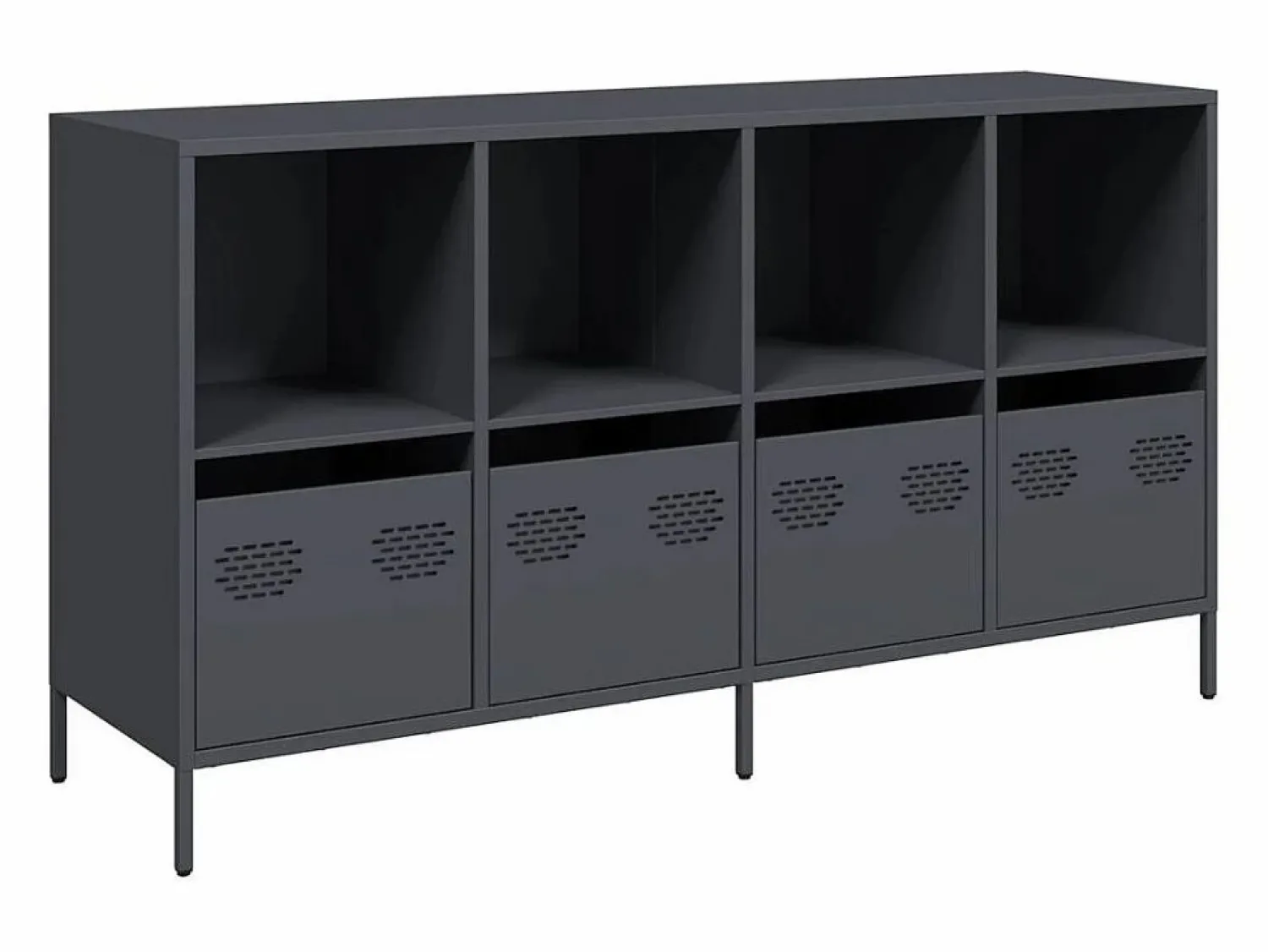 vidaxl Aparador de acero laminado en frío antracita 135x39x73,5 cm