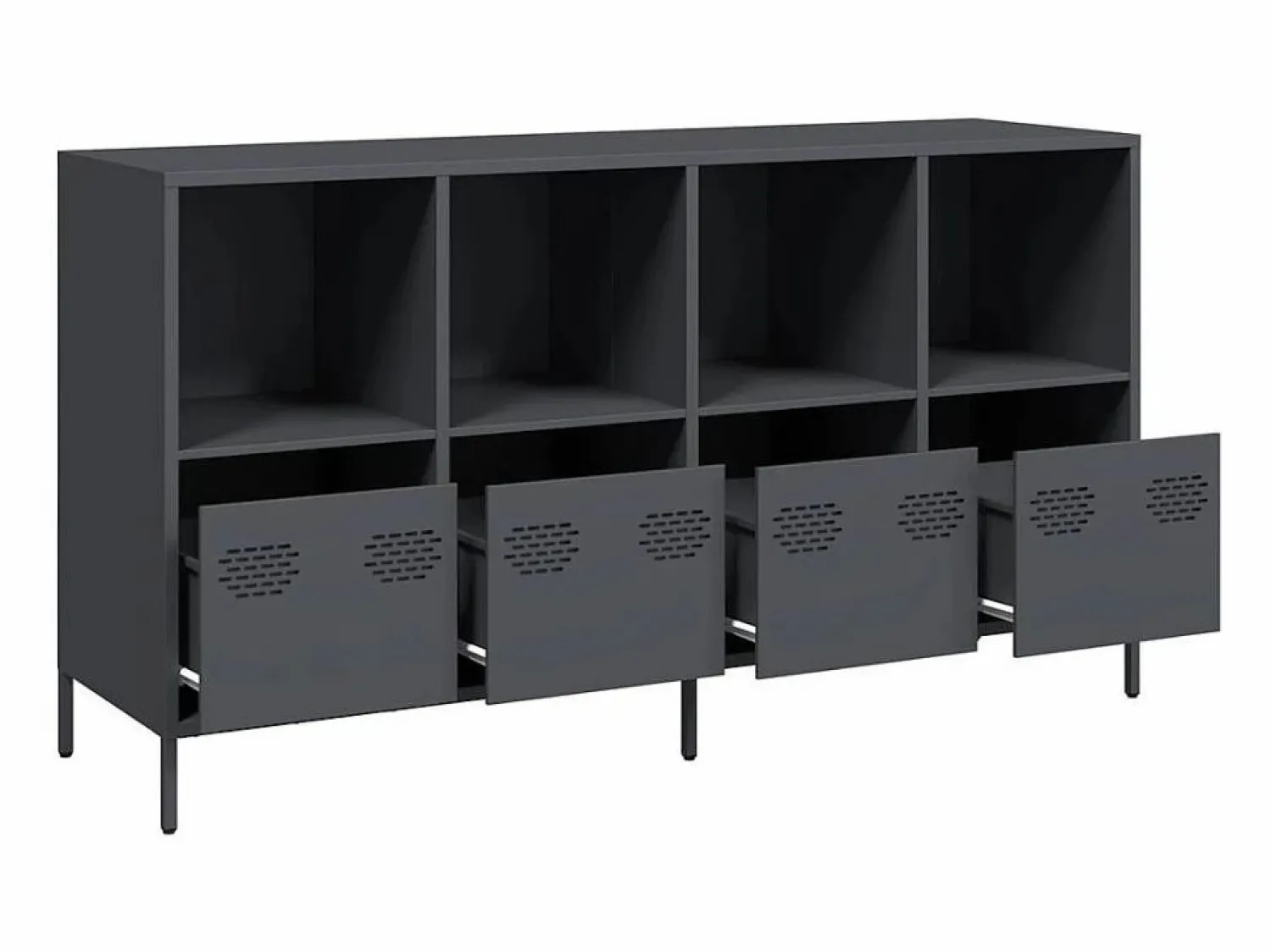 vidaxl Aparador de acero laminado en frío antracita 135x39x73,5 cm