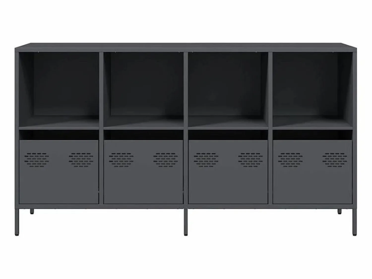 vidaxl Aparador de acero laminado en frío antracita 135x39x73,5 cm