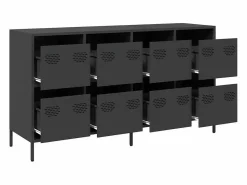New vidaxl Aparador de acero laminado en frío 135x39x73,5 cm Negro