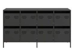 New vidaxl Aparador de acero laminado en frío 135x39x73,5 cm Negro