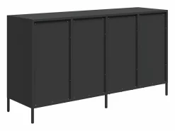New vidaxl Aparador de acero laminado en frío 135x39x73,5 cm Negro