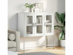Outlet vidaxl Aparador de acero laminado en frío 100,5x39x107 cm Blanco