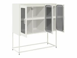 Outlet vidaxl Aparador de acero laminado en frío 100,5x39x107 cm Blanco
