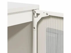Outlet vidaxl Aparador de acero laminado en frío 100,5x39x107 cm Blanco
