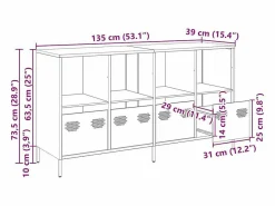 Best Aparador de acero laminado en frío 135x39x73,5 cm Aparador De Cocina