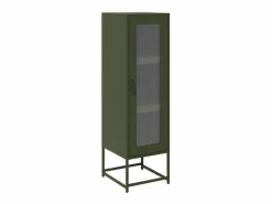 vidaxl Aparador de acero laminado en frío oliva 36x39x123 cm