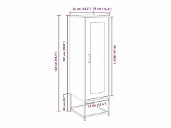 vidaxl Aparador de acero laminado en frío oliva 36x39x123 cm
